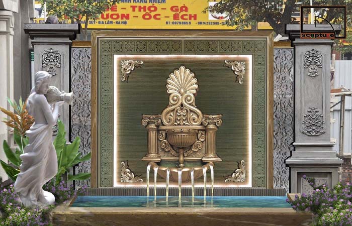 Vách ngăn đẹp với phù điêu châu Âu